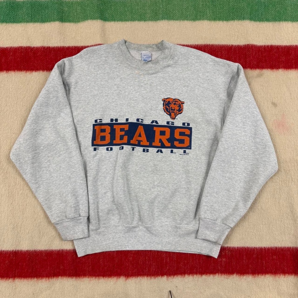Vintage 90s Chicago Bears Crewneck Sweatshirt XL Salem Made in USA Grey NFL